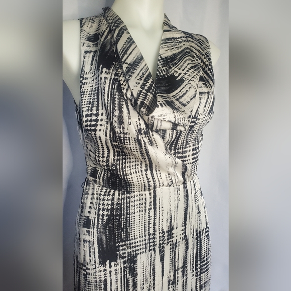 Eva Franco Revolve abstract black and white cowl neck dress lined - Picture 6 of 10
